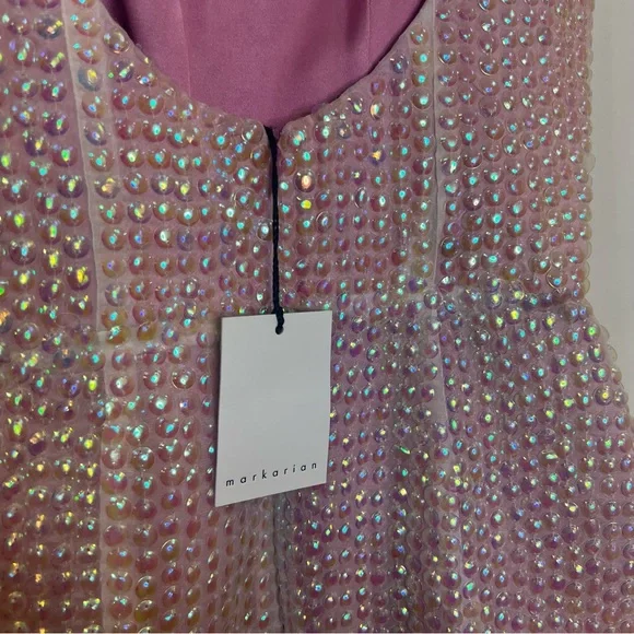 Markarian Ginevra Sequin pink midi Dress size 0 NEW! New with tags!